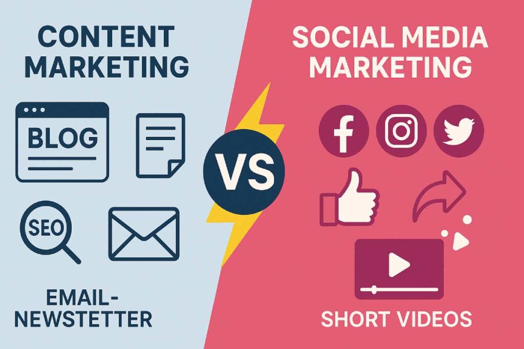 content marketing vs. social media marketing